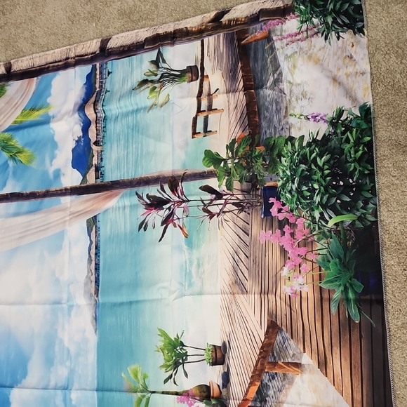 Carribean ocean scene beach scene wall hanging tapestry brand new - Picture 4 of 6
